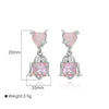 1 Pair IG Style Simple Style Shiny Geometric Heart Shape Inlay Copper Zircon 18K Gold Plated White Gold Plated Drop Earrings