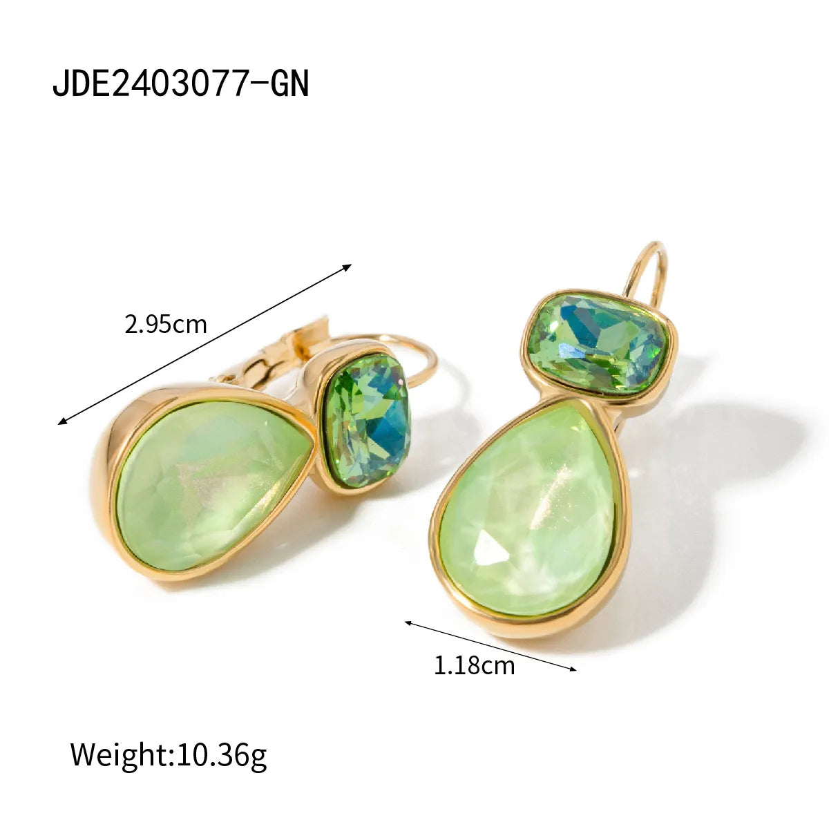 1 Pair IG Style Simple Style Shiny Water Droplets Inlay 304 Stainless Steel Rhinestones 18K Gold Plated Earrings