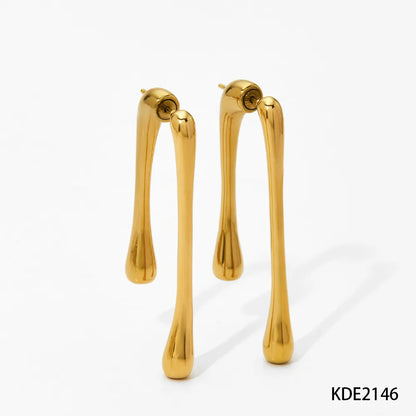 1 Pair IG Style Simple Style Solid Color 304 Stainless Steel 16K Gold Plated White Gold Plated Gold Plated Ear Studs