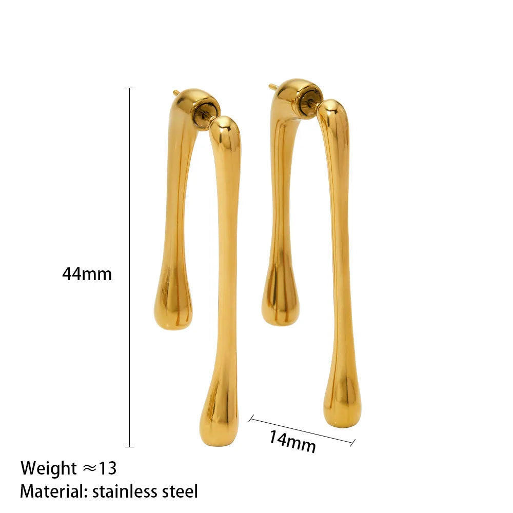 1 Pair IG Style Simple Style Solid Color 304 Stainless Steel 16K Gold Plated White Gold Plated Gold Plated Ear Studs