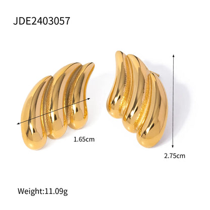 1 Pair IG Style Simple Style Solid Color 304 Stainless Steel 18K Gold Plated Ear Studs