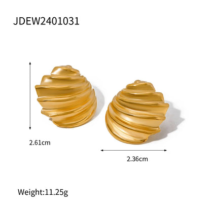 1 Pair IG Style Simple Style Solid Color 304 Stainless Steel 18K Gold Plated Ear Studs