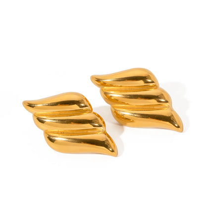 1 Pair Ig Style Simple Style Solid Color Plating Stainless Steel 18k Gold Plated Ear Studs