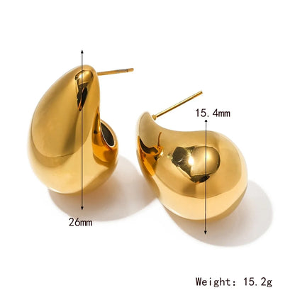 1 Pair Ig Style Simple Style Solid Color Plating Stainless Steel 18k Gold Plated Ear Studs