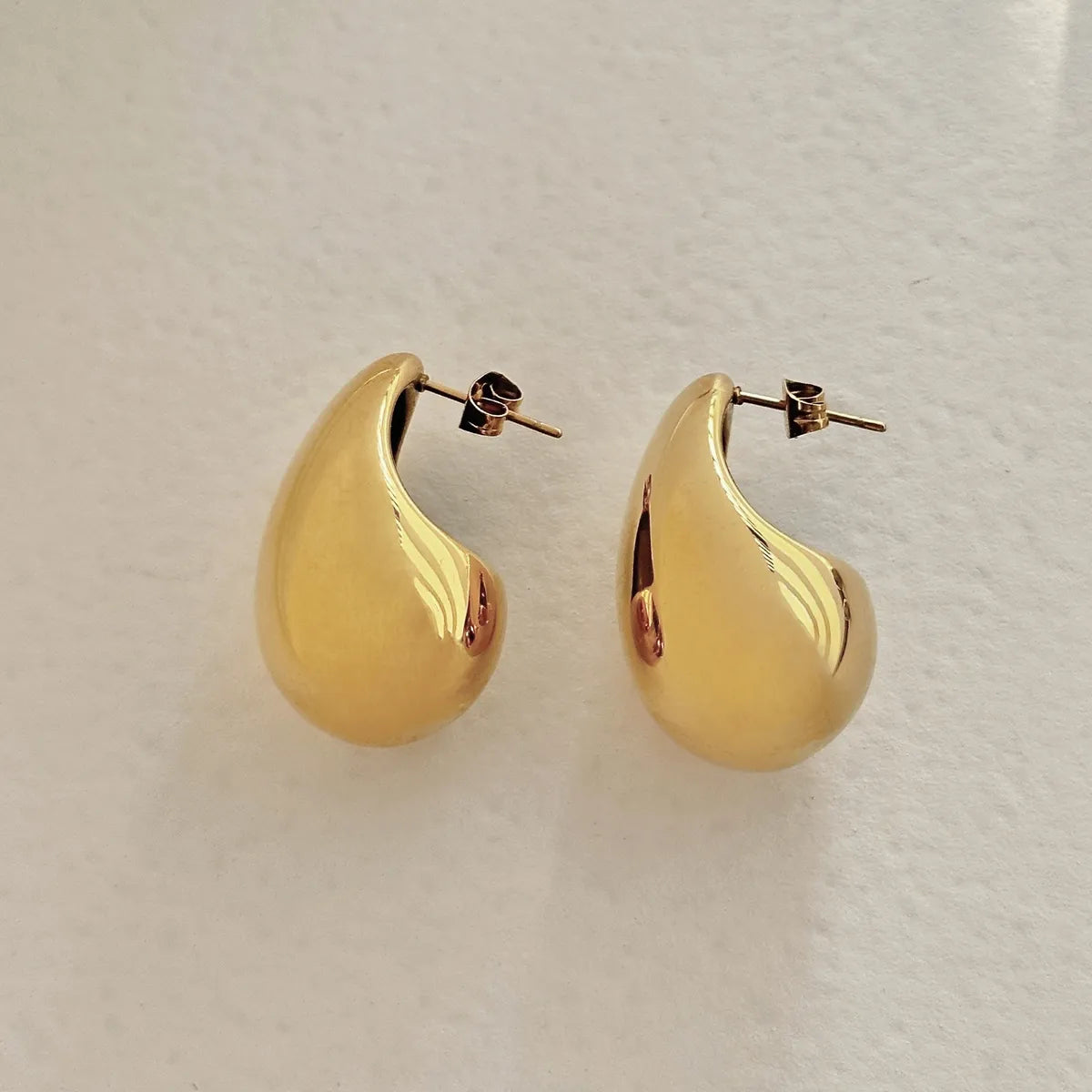 1 Pair Ig Style Simple Style Solid Color Plating Stainless Steel 18k Gold Plated Ear Studs