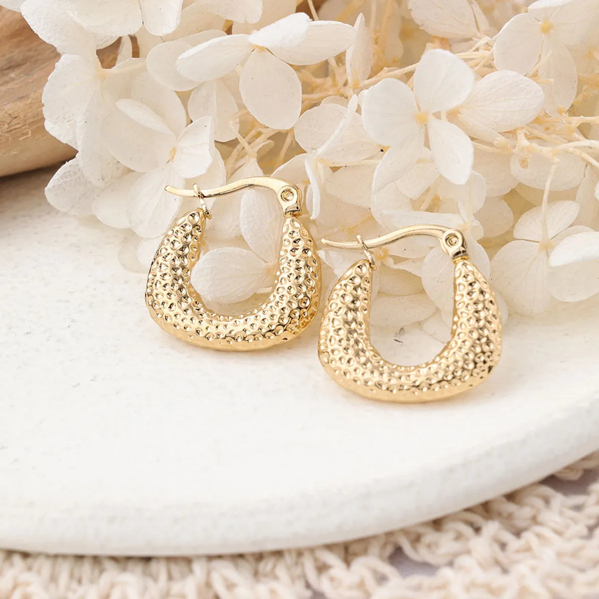 1 Pair IG Style Simple Style Solid Color Plating Stainless Steel Earrings