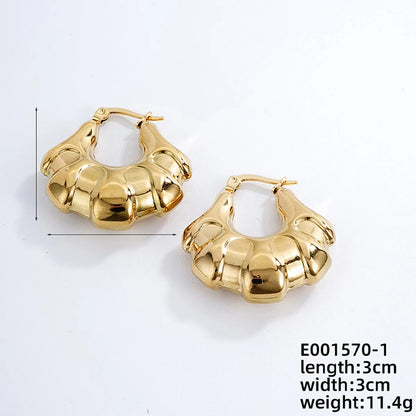 1 Pair Ig Style Simple Style Solid Color Plating Stainless Steel Gold Plated Earrings