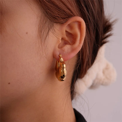 1 Pair Ig Style Simple Style Solid Color Plating Stainless Steel Gold Plated Earrings