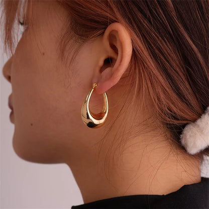 1 Pair Ig Style Simple Style Solid Color Plating Stainless Steel Gold Plated Earrings