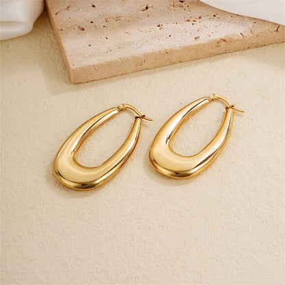 1 Pair Ig Style Simple Style Solid Color Plating Stainless Steel Gold Plated Earrings