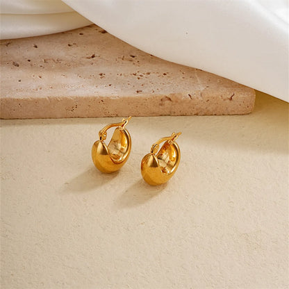 1 Pair Ig Style Simple Style Solid Color Plating Stainless Steel Gold Plated Earrings