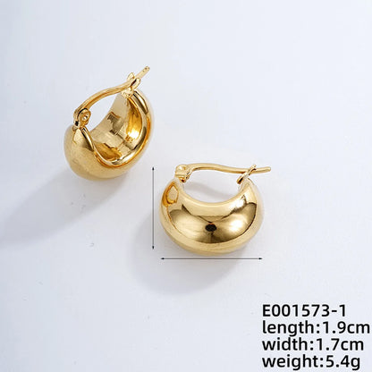 1 Pair Ig Style Simple Style Solid Color Plating Stainless Steel Gold Plated Earrings