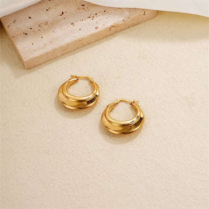 1 Pair Ig Style Simple Style Solid Color Plating Stainless Steel Gold Plated Earrings