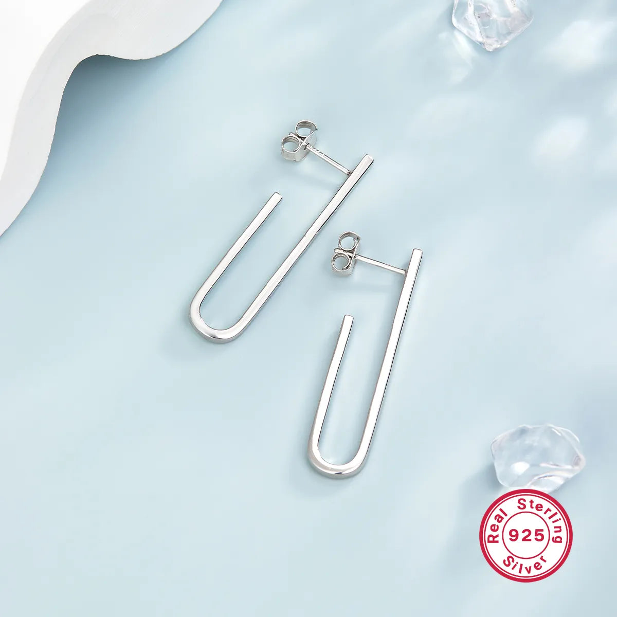 1 Pair Ig Style Simple Style Solid Color Plating Sterling Silver Ear Studs