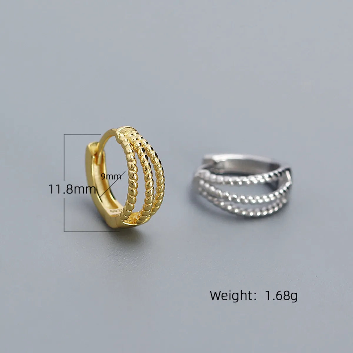 1 Pair IG Style Simple Style Solid Color Plating Sterling Silver Earrings