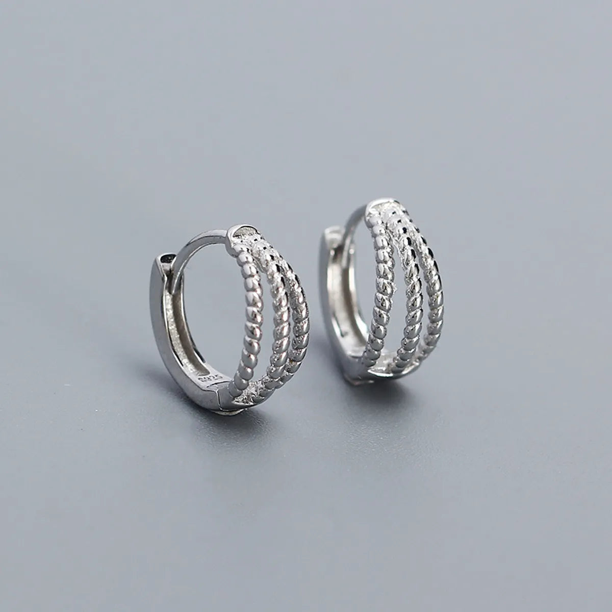 1 Pair IG Style Simple Style Solid Color Plating Sterling Silver Earrings