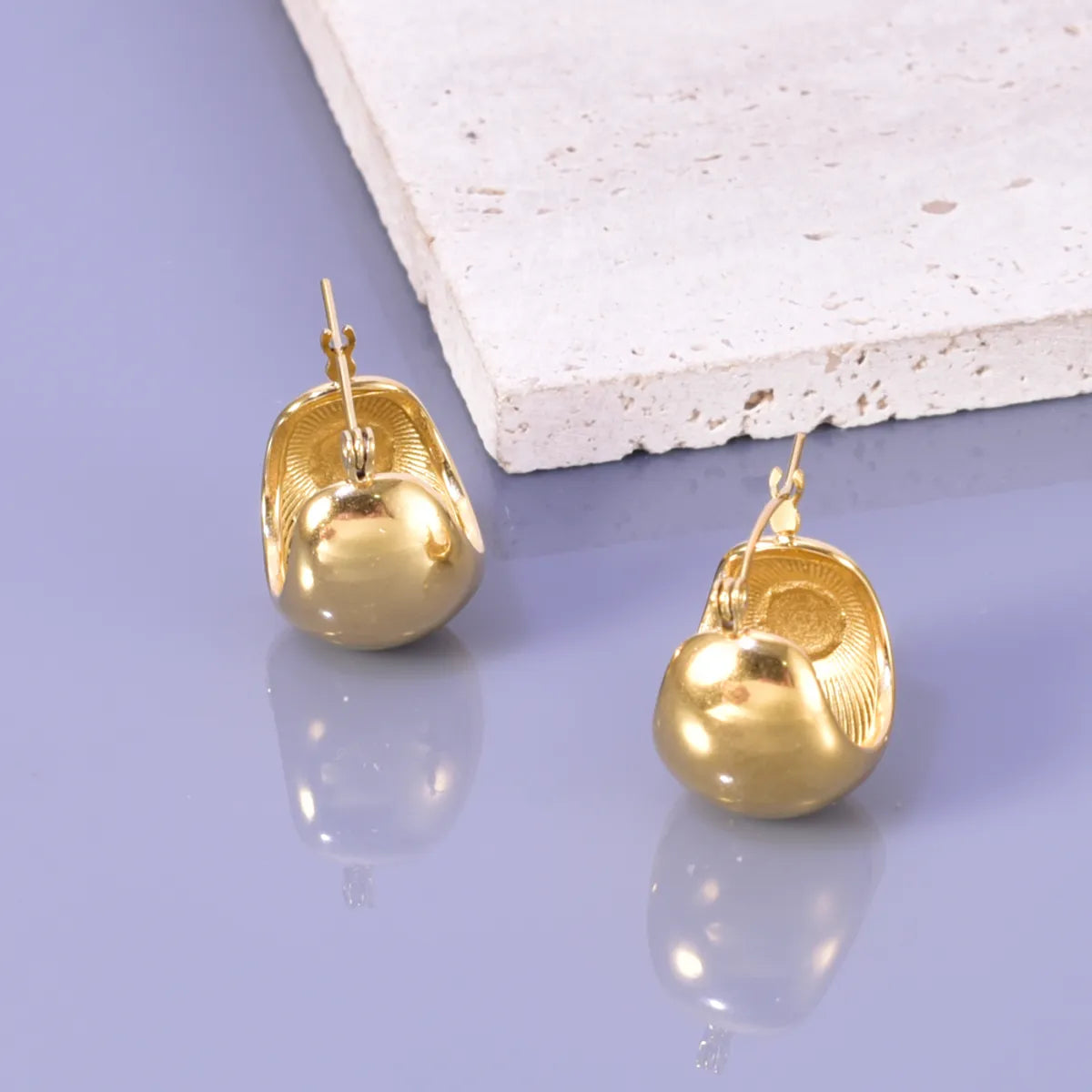 1 Pair Ig Style Simple Style Solid Color Plating Titanium Steel 18k Gold Plated Earrings