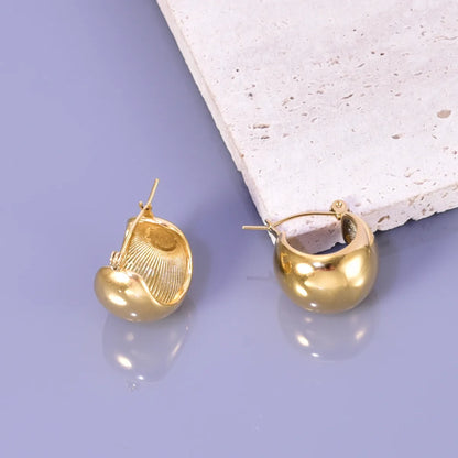 1 Pair Ig Style Simple Style Solid Color Plating Titanium Steel 18k Gold Plated Earrings