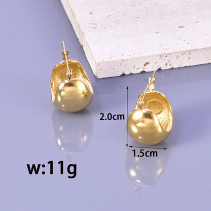 1 Pair Ig Style Simple Style Solid Color Plating Titanium Steel 18k Gold Plated Earrings