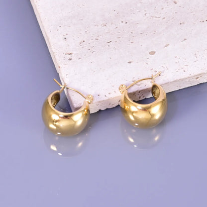 1 Pair Ig Style Simple Style Solid Color Plating Titanium Steel 18k Gold Plated Earrings