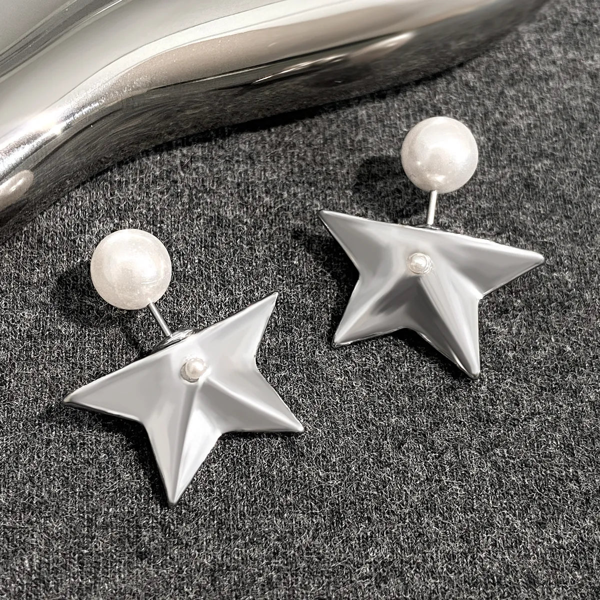 1 Pair Ig Style Simple Style Star Plating Inlay Alloy Artificial Pearls Ear Studs