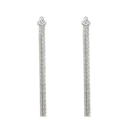 1 Pair IG Style Simple Style Tassel Inlay Titanium Steel Zircon Earrings