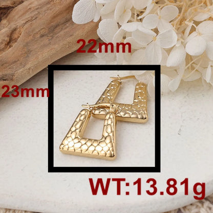 1 Pair IG Style Simple Style Trapezoid Plating Stainless Steel Earrings