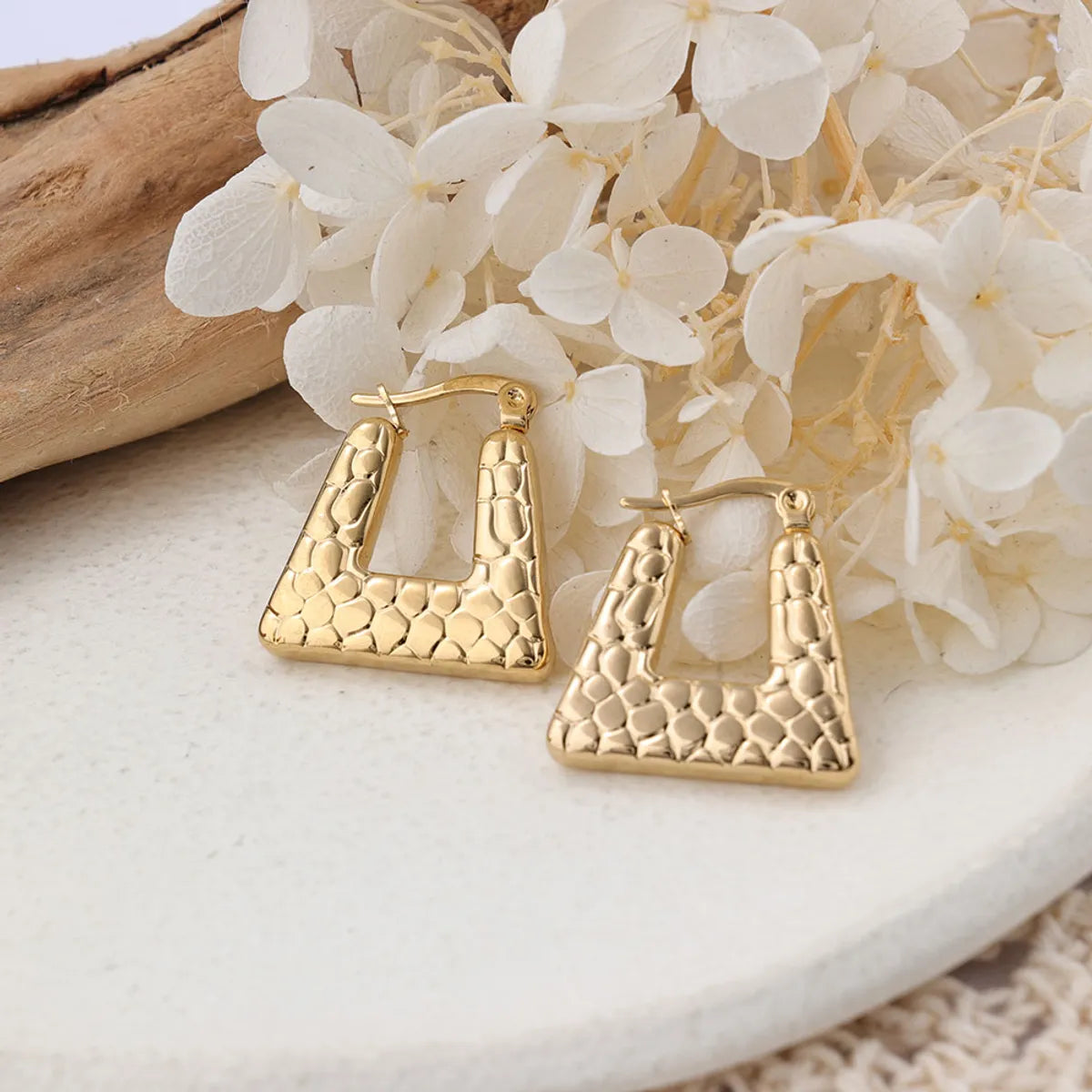 1 Pair IG Style Simple Style Trapezoid Plating Stainless Steel Earrings