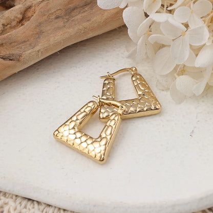 1 Pair IG Style Simple Style Trapezoid Plating Stainless Steel Earrings