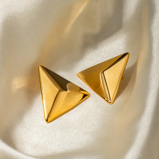 1 Pair IG Style Simple Style Triangle 304 Stainless Steel 18K Gold Plated Ear Studs