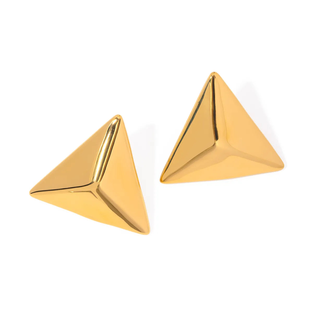 1 Pair IG Style Simple Style Triangle 304 Stainless Steel 18K Gold Plated Ear Studs