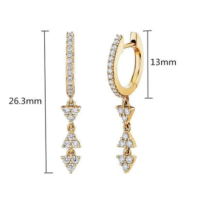 1 Pair Ig Style Simple Style Triangle Inlay Copper Zircon Drop Earrings