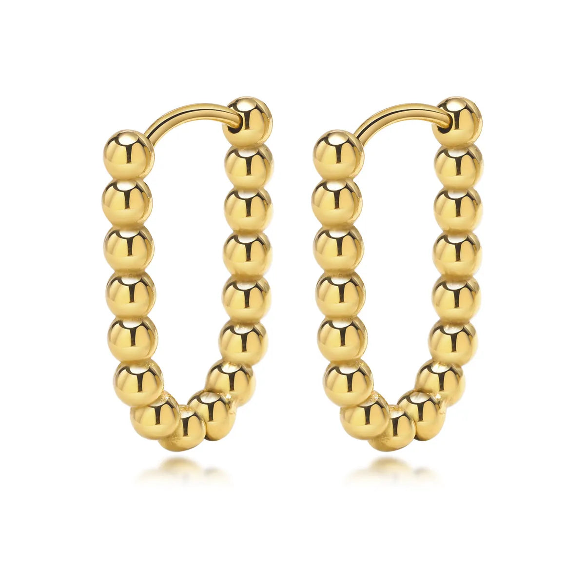 1 Pair Ig Style Simple Style U Shape Plating Stainless Steel 18k Gold Plated Earrings