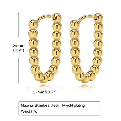 1 Pair Ig Style Simple Style U Shape Plating Stainless Steel 18k Gold Plated Earrings