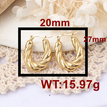 1 Pair IG Style Simple Style U Shape Plating Stainless Steel Earrings