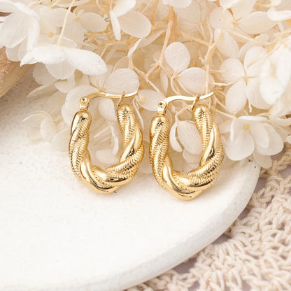 1 Pair IG Style Simple Style U Shape Plating Stainless Steel Earrings