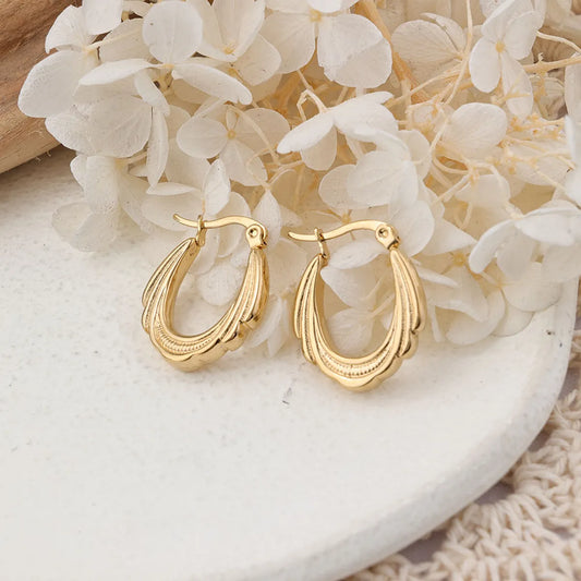 1 Pair IG Style Simple Style U Shape Solid Color Plating 304 Stainless Steel Earrings