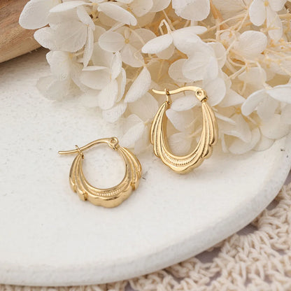 1 Pair IG Style Simple Style U Shape Solid Color Plating 304 Stainless Steel Earrings