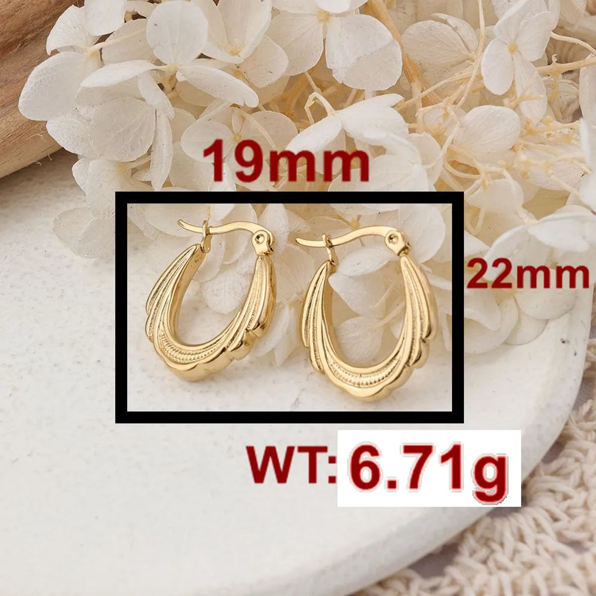 1 Pair IG Style Simple Style U Shape Solid Color Plating 304 Stainless Steel Earrings