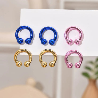 1 Pair IG Style Simple Style U Shape Spray Paint Arylic Ear Studs