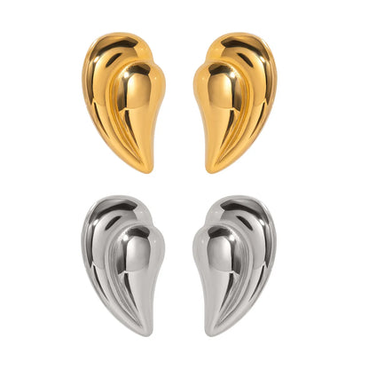 1 Pair IG Style Simple Style Water Droplets 316 Stainless Steel  18K Gold Plated Ear Studs