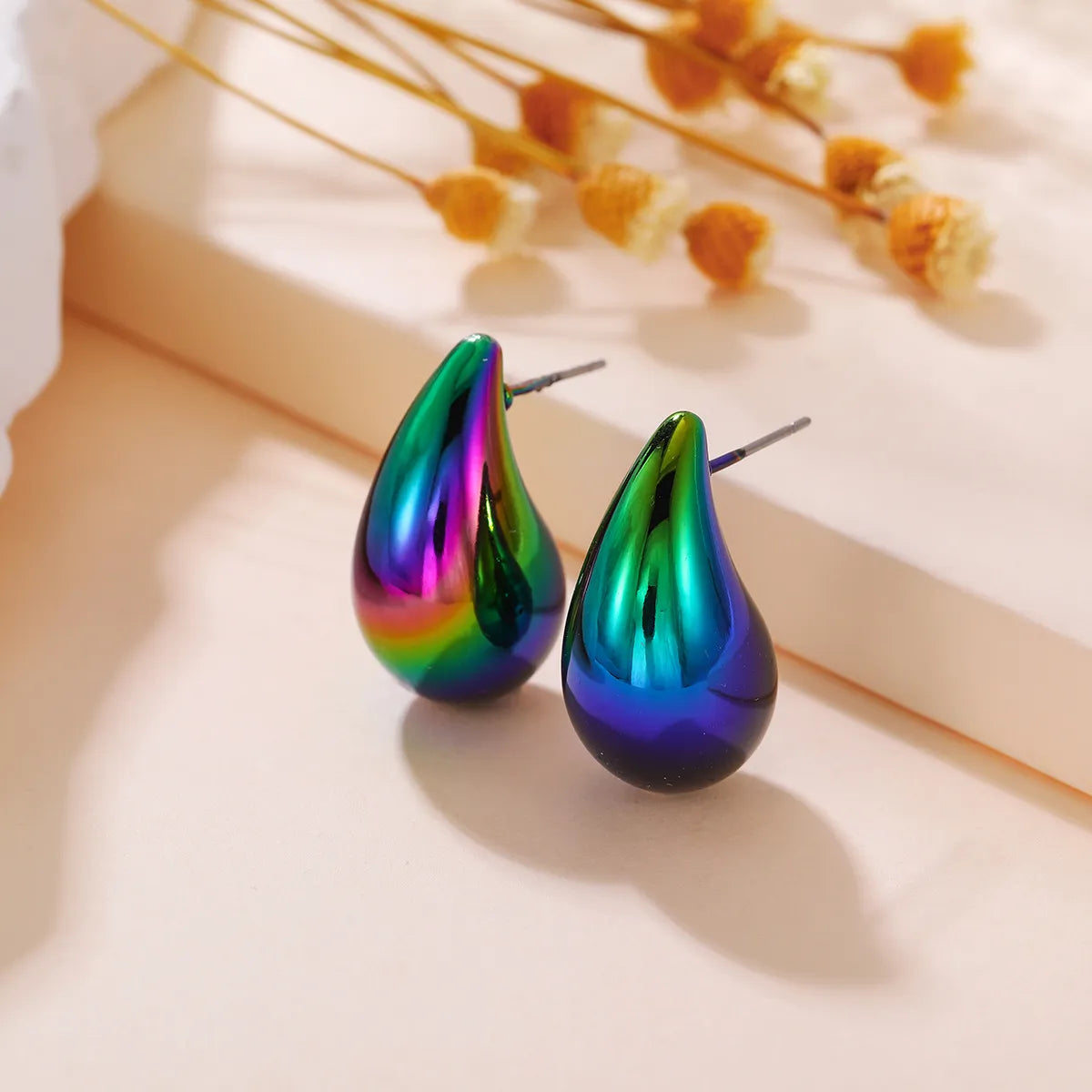 1 Pair IG Style Simple Style Water Droplets Arylic Ear Studs