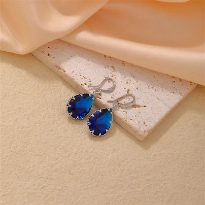 1 Pair Ig Style Simple Style Water Droplets Plating Inlay Copper Zircon Silver Plated Drop Earrings