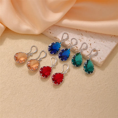 1 Pair Ig Style Simple Style Water Droplets Plating Inlay Copper Zircon Silver Plated Drop Earrings