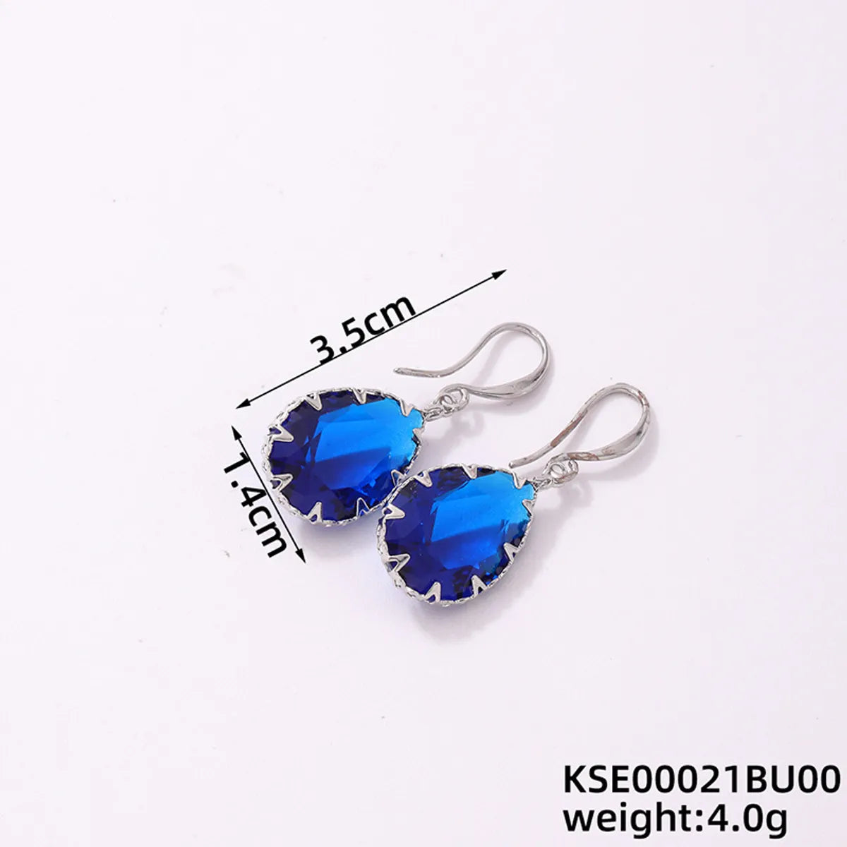 1 Pair Ig Style Simple Style Water Droplets Plating Inlay Copper Zircon Silver Plated Drop Earrings