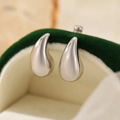 1 Pair IG Style Simple Style Water Droplets Sterling Silver White Gold Plated Gold Plated Ear Studs