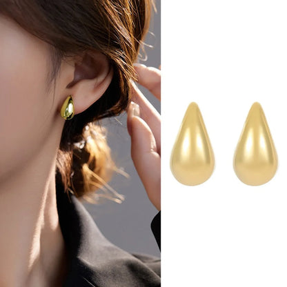 1 Pair IG Style Simple Style Water Droplets Sterling Silver White Gold Plated Gold Plated Ear Studs