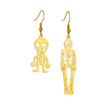 1 Pair Ig Style Skeleton Plating Titanium Steel 18k Gold Plated Drop Earrings