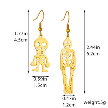 1 Pair Ig Style Skeleton Plating Titanium Steel 18k Gold Plated Drop Earrings