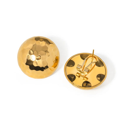 1 Pair IG Style Solid Color 316 Stainless Steel  18K Gold Plated Ear Studs